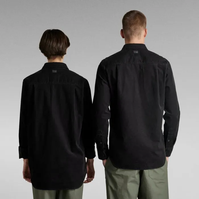 Shirts Men GStar RAW Unisex Submarine Regular Shirt Dark Black Garment Dyed