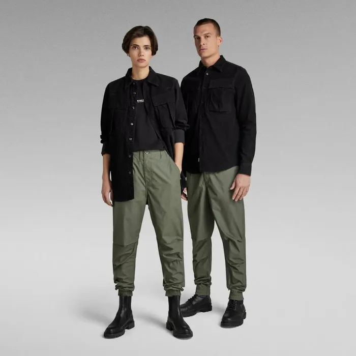 Shirts Men GStar RAW Unisex Submarine Regular Shirt Dark Black Garment Dyed