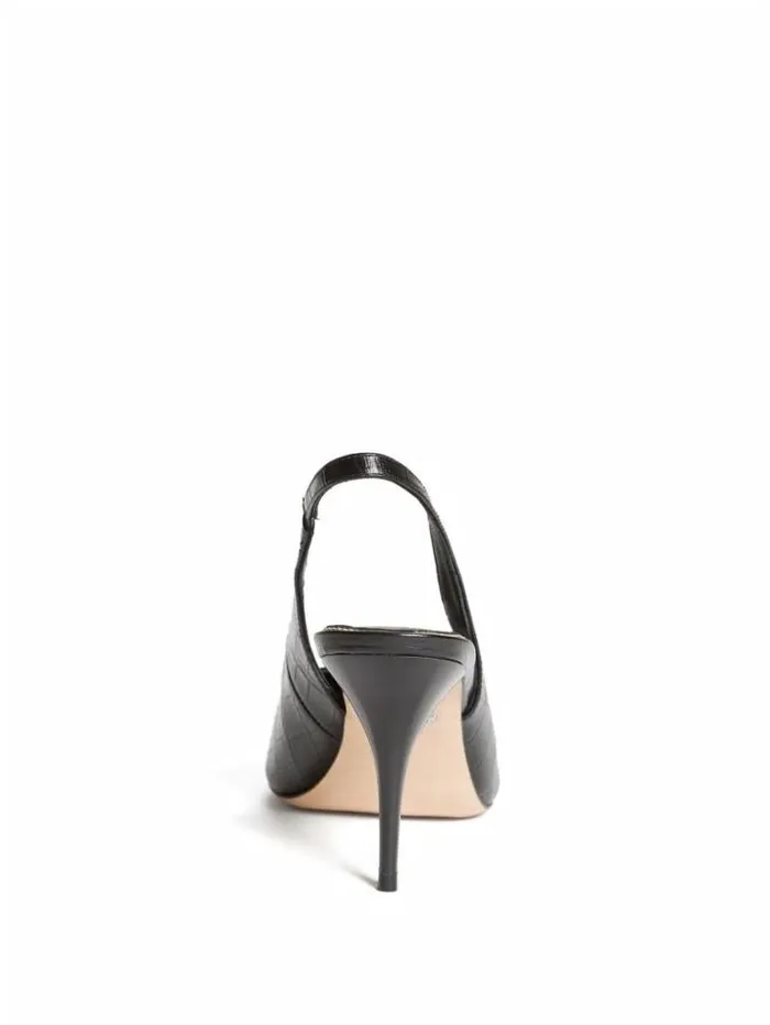 Shoes Women Marciano Juna Crocodile Sling Back Heel Black Shoes Women Marciano Juna Crocodile Sling Back Heel Black