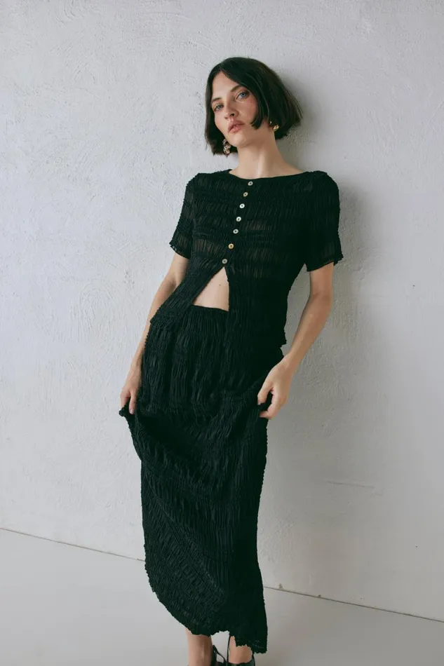 Short Sleeve Women VRG GRL Sofia Top Black Short Sleeve Women VRG GRL Sofia Top Black