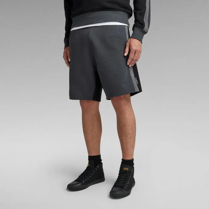 Shorts Men GStar RAW Tape Color Block Sweat Shorts Cloackdark Black