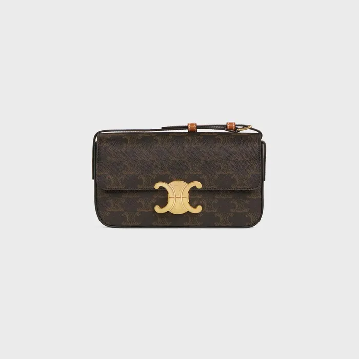 Shoulder Bag Claude In Triomphe Canvas And Calfskin Tan Women CELINE CLAUDE
