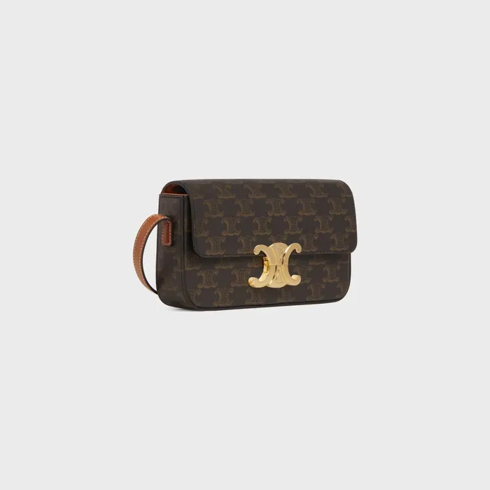 Shoulder Bag Claude In Triomphe Canvas And Calfskin Tan Women CELINE CLAUDE Shoulder Bag Claude In Triomphe Canvas And Calfskin Tan Women CELINE CLAUDE