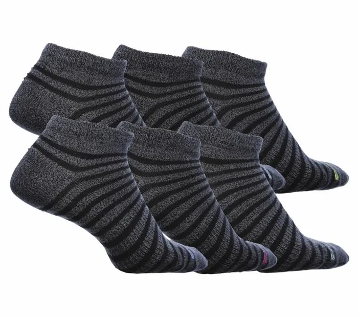 Skechers 6 Pack Low Cut Stripe Socks Gray WomenMen Socks Skechers 6 Pack Low Cut Stripe Socks Gray WomenMen Socks
