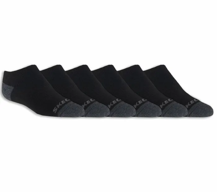 Skechers 6 Pack Low Cut Walking Socks Black WomenMenKids Socks