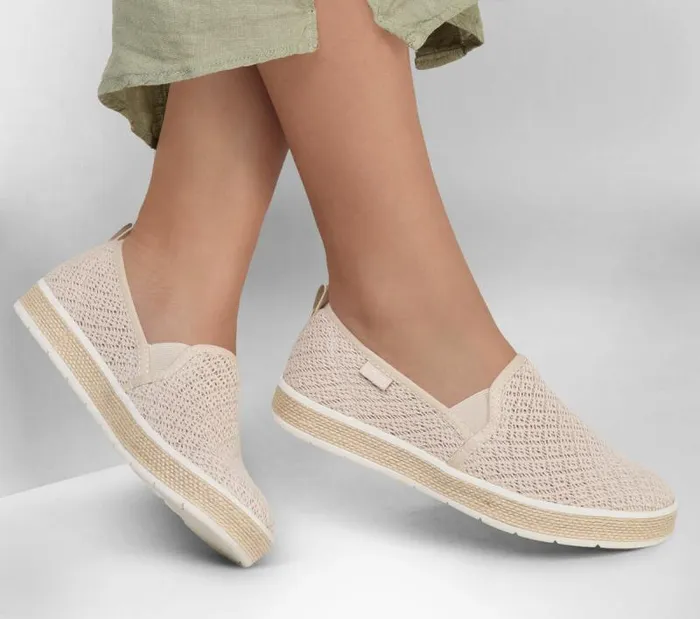 Skechers BOBS Flexpadrille Luxe 8211 Summer Sky Natural Women SlipOns