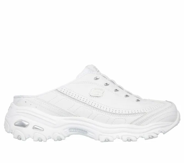 Skechers D039lites 8211 Bright Sky White Silver Women Casual Sneakers
