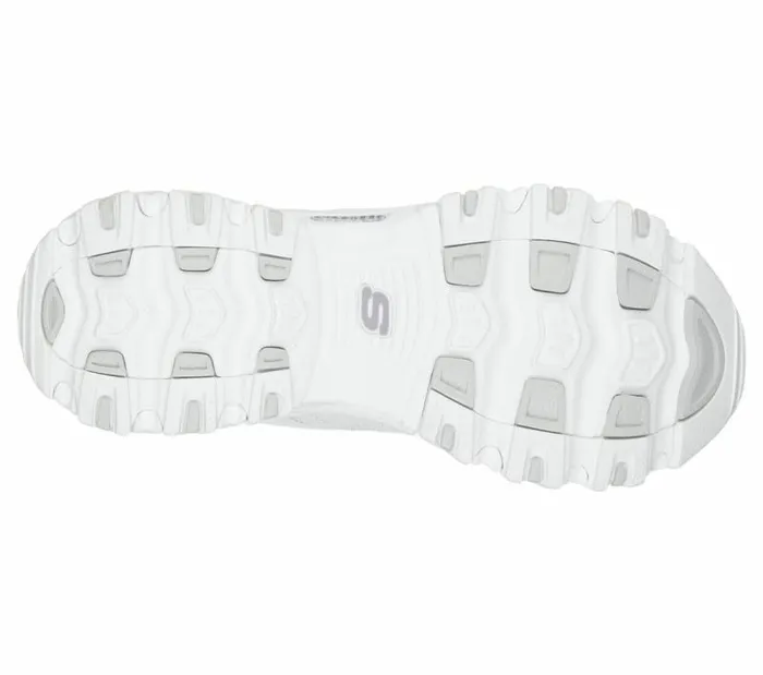 Skechers D039lites 8211 Bright Sky White Silver Women Casual Sneakers