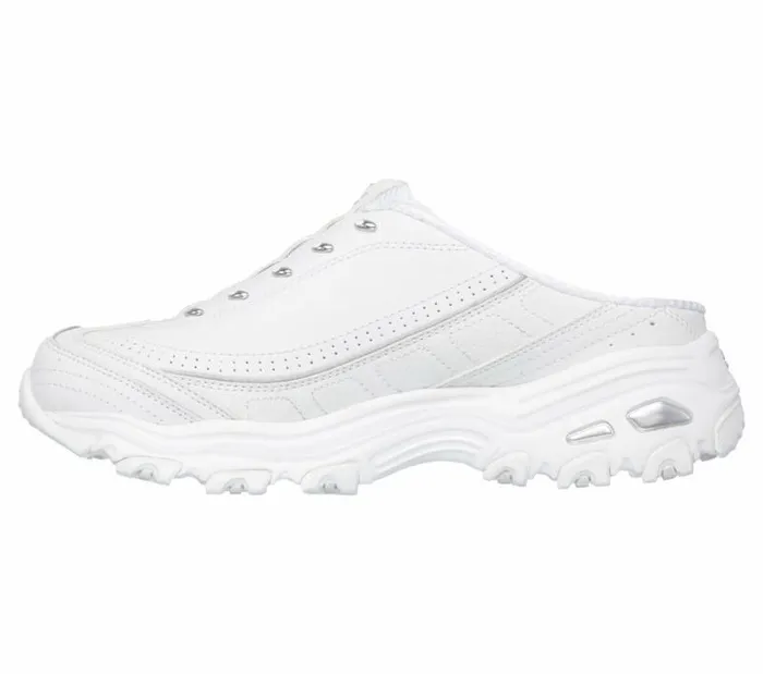Skechers D039lites 8211 Bright Sky White Silver Women Casual Sneakers