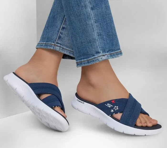 Skechers GO WALK Flex Sandal 8211 Sparkles Navy Women Sandals Skechers GO WALK Flex Sandal 8211 Sparkles Navy Women Sandals