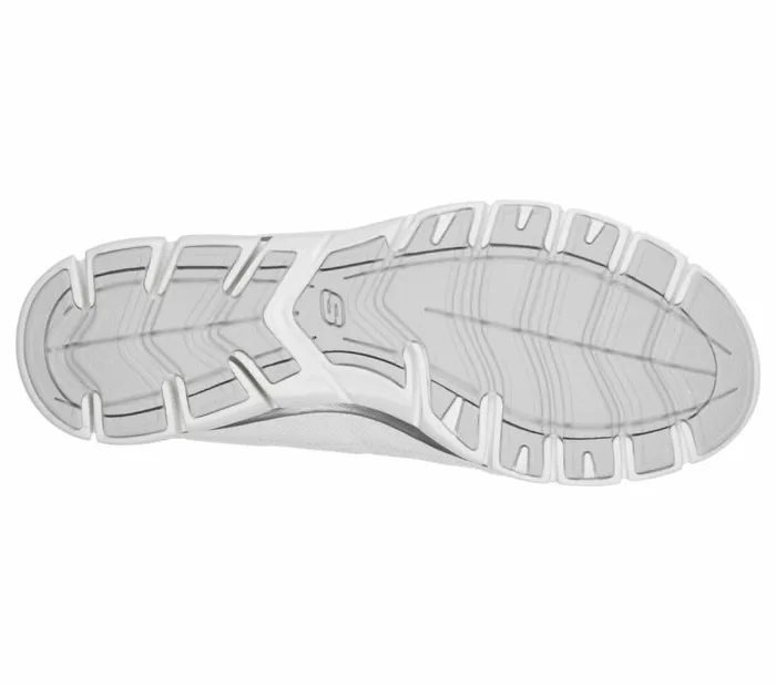 Skechers Gratis 8211 Strolling White Silver Women SlipOns Skechers Gratis 8211 Strolling White Silver Women SlipOns