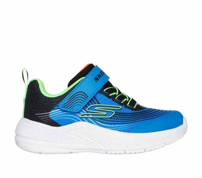 Skechers Microspec Advance Blue Lime Kids Athletic Shoes and Sneakers