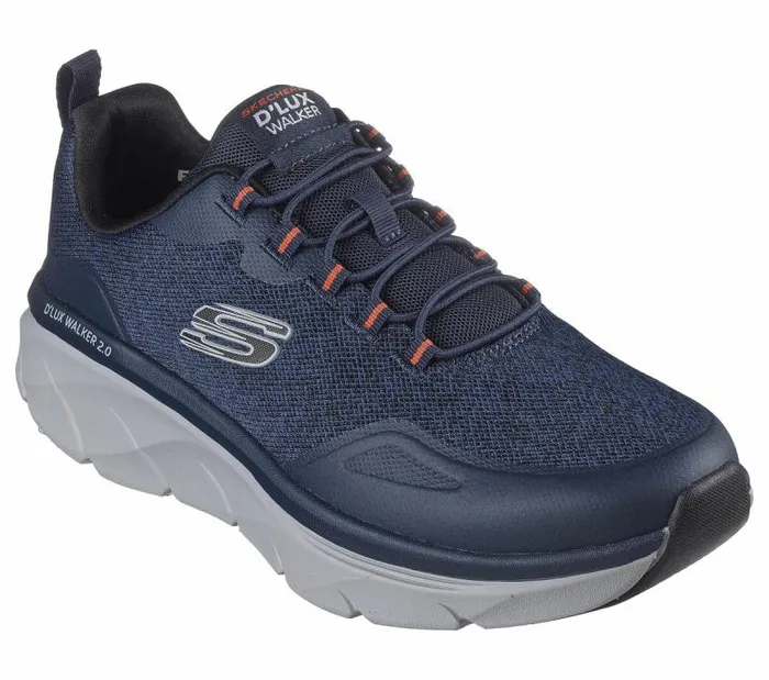 Skechers Relaxed Fit D039Lux Walker 20 8211 Steadyway Navy Orange Men Casual Sneakers Skechers Relaxed Fit D039Lux Walker 20 8211 Steadyway Navy Orange Men Casual Sneakers