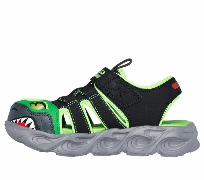 Skechers SLights ThermoFlash 8211 HydroFlare Black Lime Kids Sandals Skechers SLights ThermoFlash 8211 HydroFlare Black Lime Kids Sandals