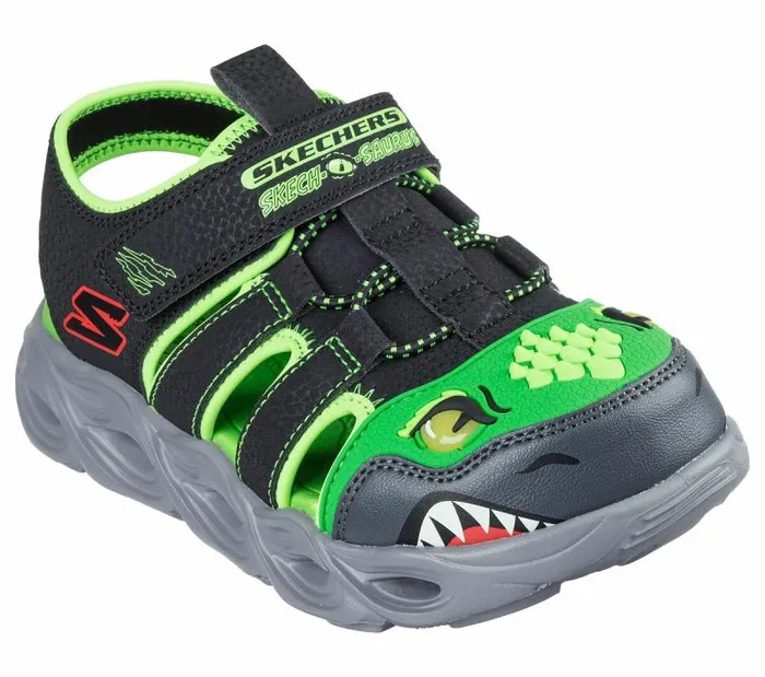 Skechers SLights ThermoFlash 8211 HydroFlare Black Lime Kids Sandals Skechers SLights ThermoFlash 8211 HydroFlare Black Lime Kids Sandals