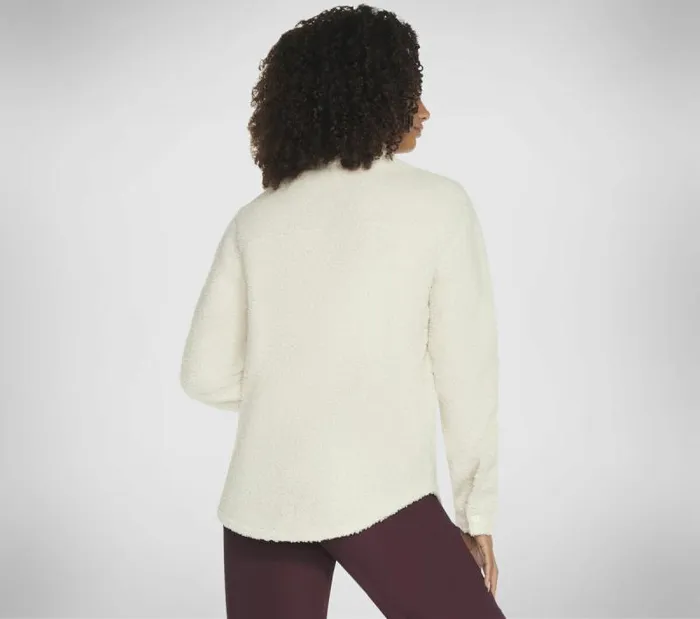 Skechers Sherpa Shacket Cream White Women Tops Skechers Sherpa Shacket Cream White Women Tops