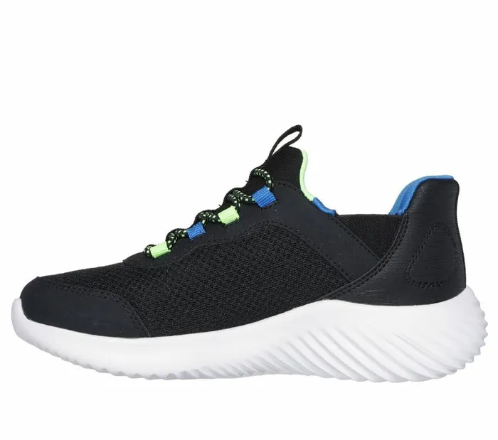 Skechers Skechers Slipins Bounder 8211 BriskBurst Black Lime Kids Athletic Shoes and Sneakers