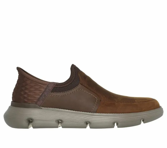 Skechers Skechers Slipins Garza 8211 Dorado Brown Men Hands Free Slipins