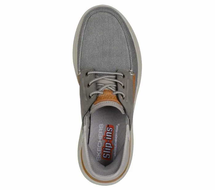 Skechers Skechers Slipins RF Hasting 8211 Niko Taupe Men Canvas Shoes
