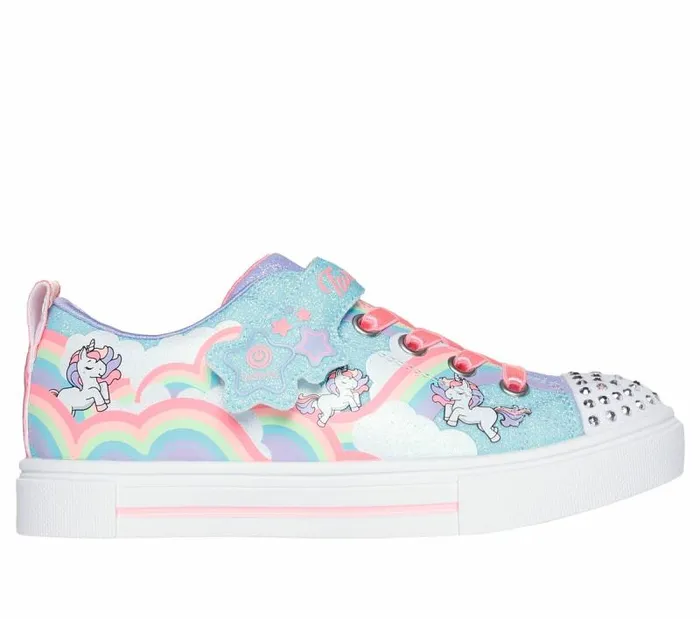 Skechers Twinkle Toes Twinkle Sparks 8211 Jumpin039 Clouds Turquoise Multi Kids Athletic Shoes and Sneakers Skechers Twinkle Toes Twinkle Sparks 8211 Jumpin039 Clouds Turquoise Multi Kids Athletic Shoes and Sneakers