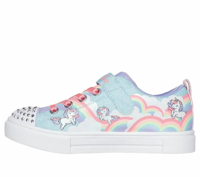 Skechers Twinkle Toes Twinkle Sparks 8211 Jumpin039 Clouds Turquoise Multi Kids Athletic Shoes and Sneakers Skechers Twinkle Toes Twinkle Sparks 8211 Jumpin039 Clouds Turquoise Multi Kids Athletic Shoes and Sneakers