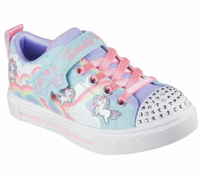 Skechers Twinkle Toes Twinkle Sparks 8211 Jumpin039 Clouds Turquoise Multi Kids Athletic Shoes and Sneakers Skechers Twinkle Toes Twinkle Sparks 8211 Jumpin039 Clouds Turquoise Multi Kids Athletic Shoes and Sneakers