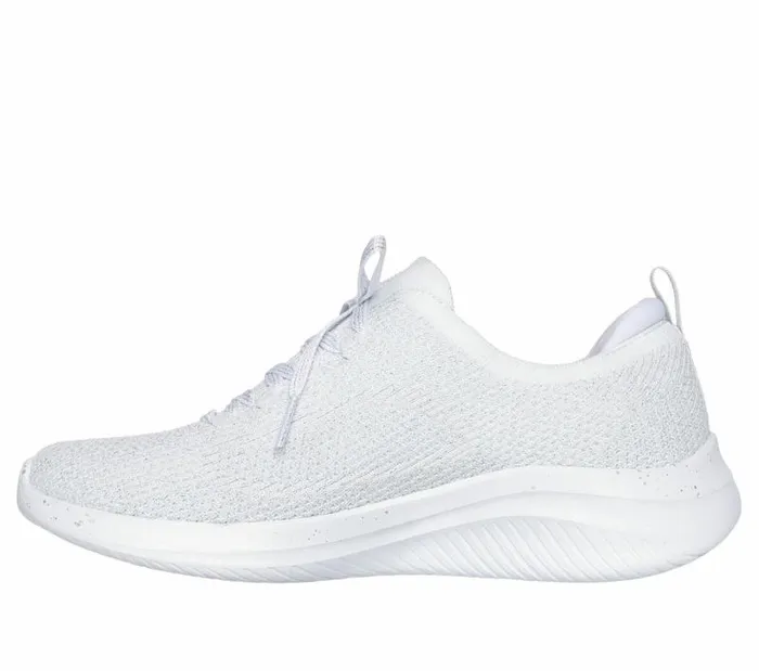 Skechers Ultra Flex 30 8211 Elegant Night White Silver Women Athletic Sneakers