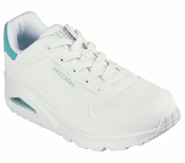 Skechers Uno 8211 Pop Back White Mint Women Athletic Sneakers