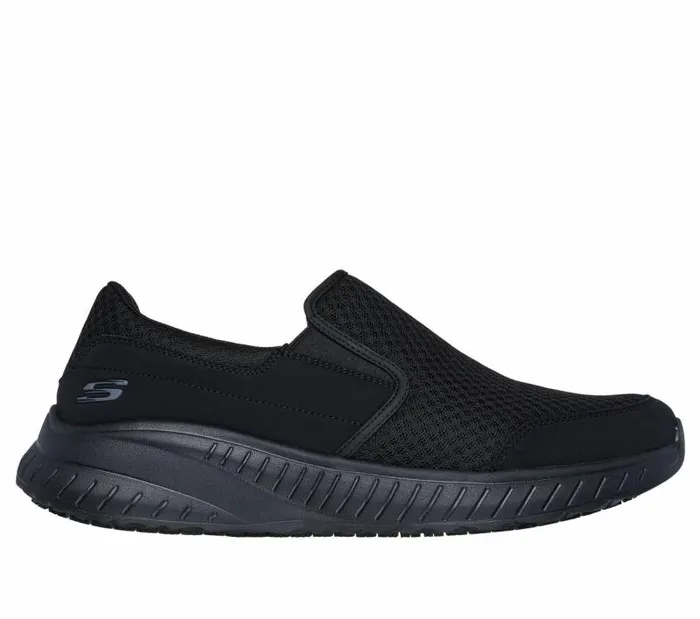 Skechers Work Relaxed Fit Squad Chaos SR 8211 Urgran Black Men SlipOns