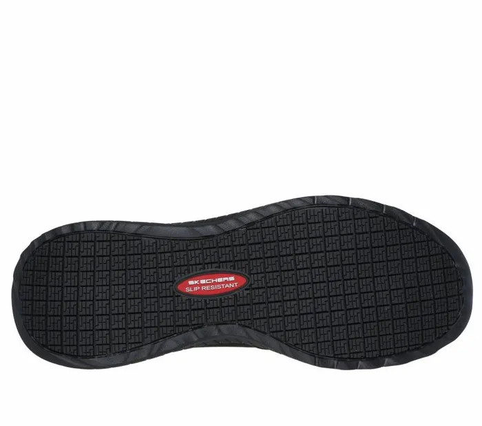 Skechers Work Relaxed Fit Squad Chaos SR 8211 Urgran Black Men SlipOns Skechers Work Relaxed Fit Squad Chaos SR 8211 Urgran Black Men SlipOns