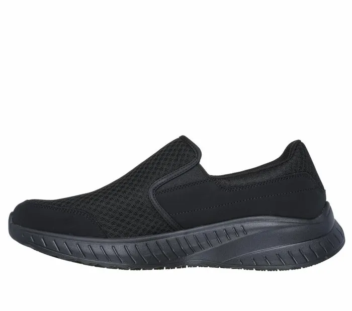 Skechers Work Relaxed Fit Squad Chaos SR 8211 Urgran Black Men SlipOns Skechers Work Relaxed Fit Squad Chaos SR 8211 Urgran Black Men SlipOns