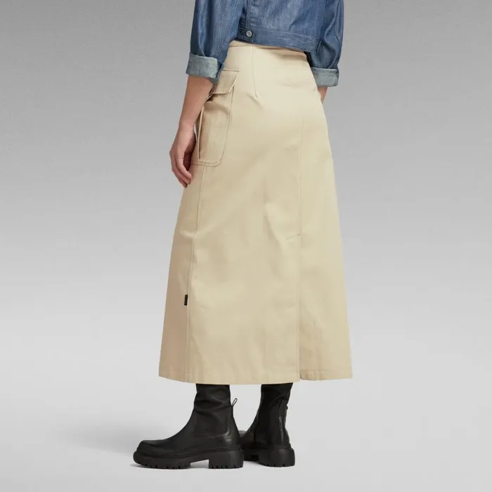 Skirts Women GStar RAW Button Down Long Pocket Maxi Skirt Westpoint Khaki