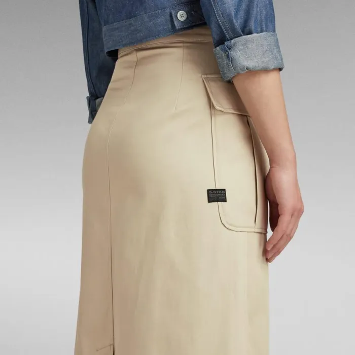 Skirts Women GStar RAW Button Down Long Pocket Maxi Skirt Westpoint Khaki