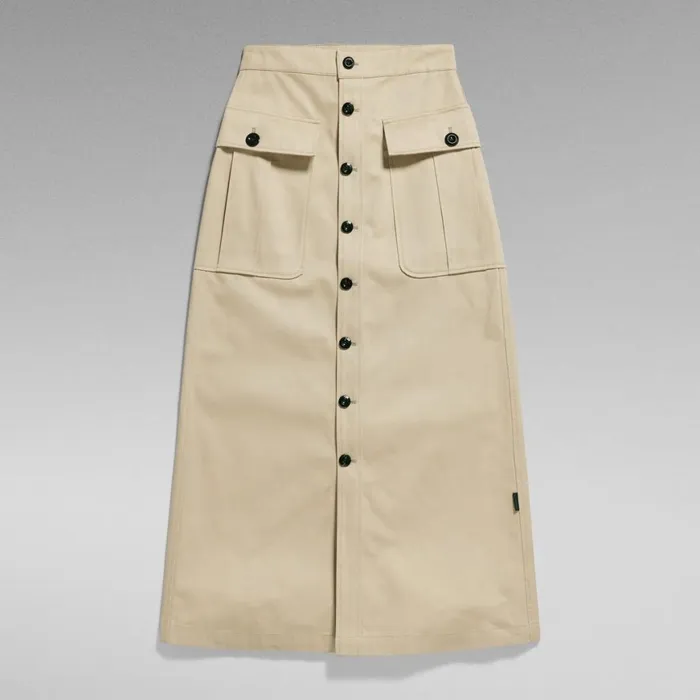 Skirts Women GStar RAW Button Down Long Pocket Maxi Skirt Westpoint Khaki