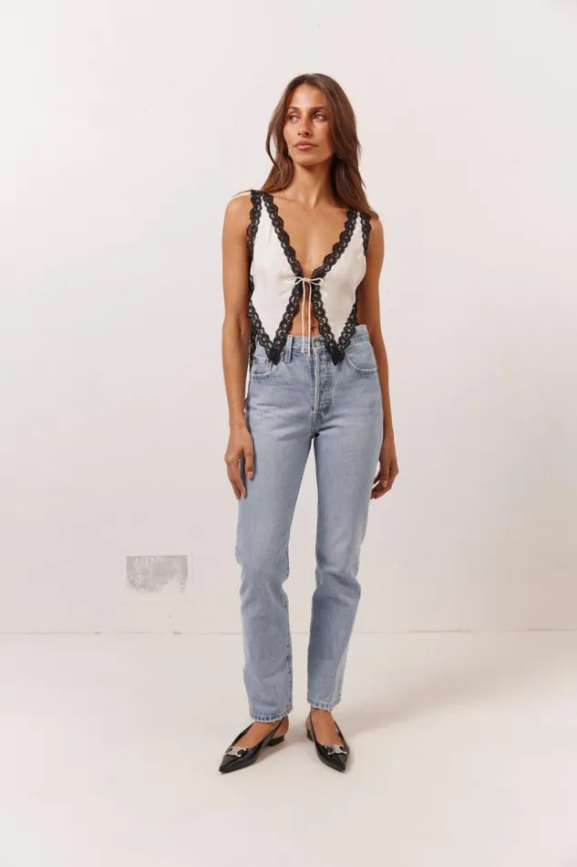 Sleeveless Women VRG GRL Aurelie Top White Sleeveless Women VRG GRL Aurelie Top White