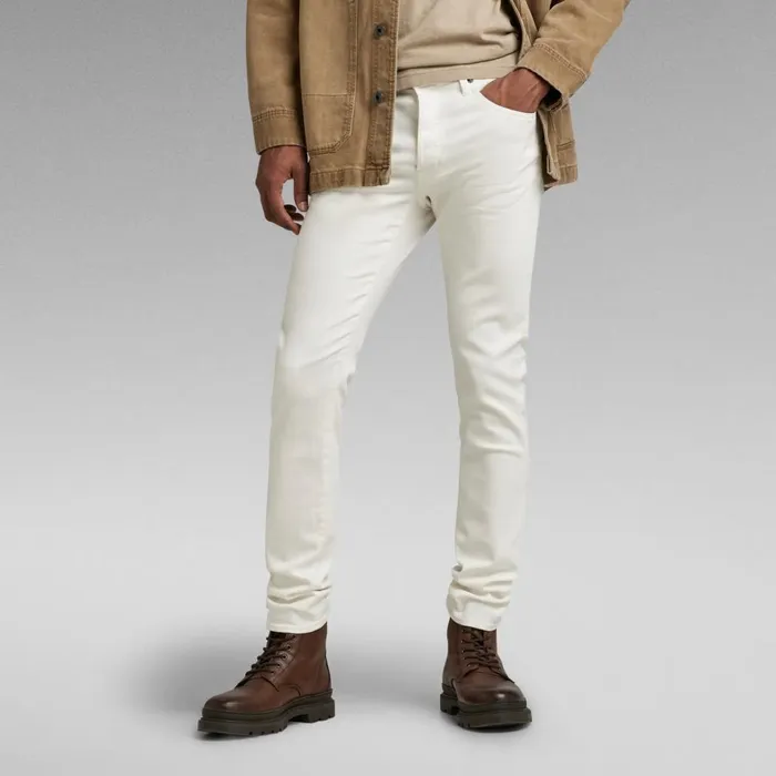 Slim Men GStar RAW 3301 Slim Jeans White Gd
