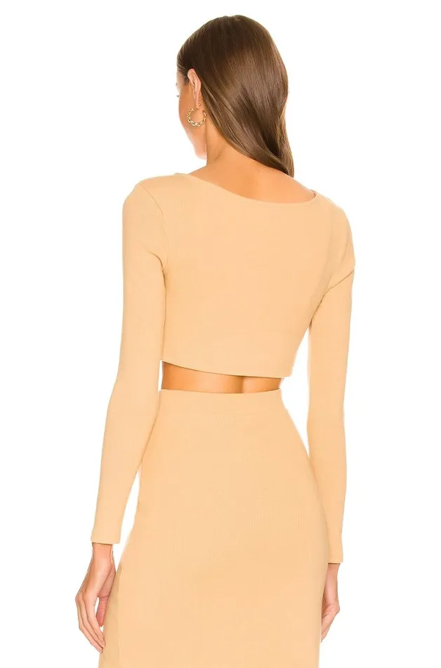 Sofia Cropped Cardigan Golden Tan Women Lovers and Friends Sweaters and Knits