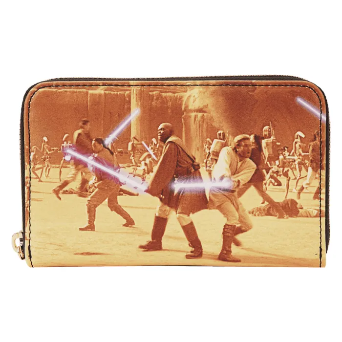 Star Wars Episode II Attack Of The Clones Scene Zip Around Wallet Unisex Loungefly Bags and Wallets Star Wars Episode II Attack Of The Clones Scene Zip Around Wallet Unisex Loungefly Bags and Wallets