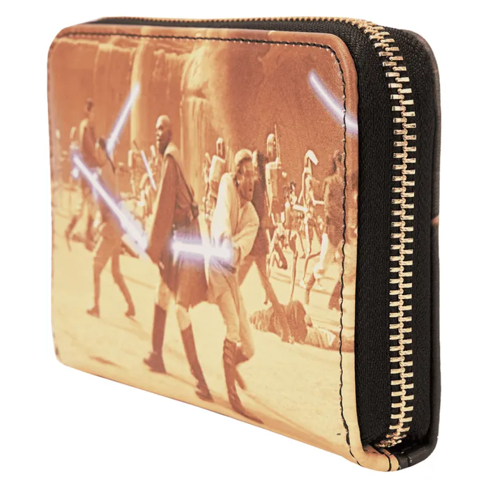 Star Wars Episode II Attack Of The Clones Scene Zip Around Wallet Unisex Loungefly Bags and Wallets
