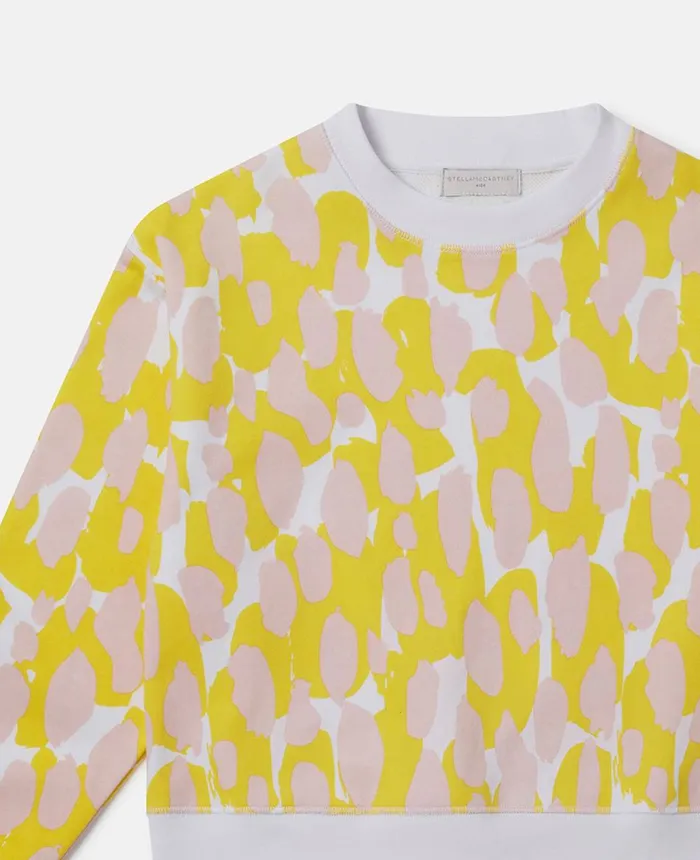Stella McCartney Camouflage Print Oversized Sweatshirt Yellow Kids TShirts And Tops Stella McCartney Camouflage Print Oversized Sweatshirt Yellow Kids TShirts And Tops