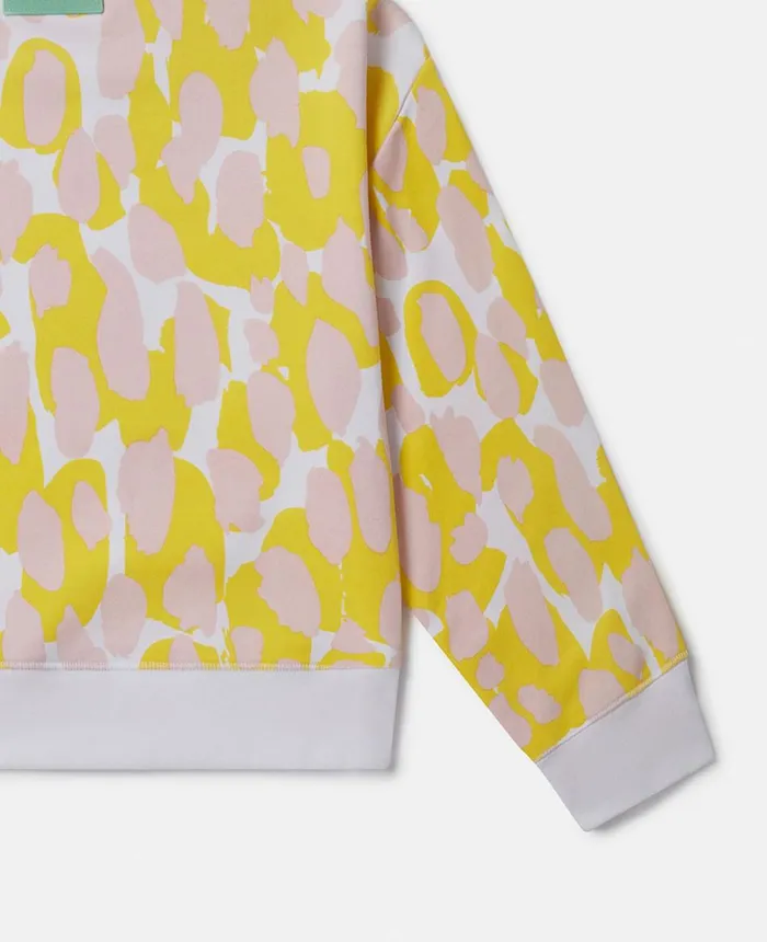 Stella McCartney Camouflage Print Oversized Sweatshirt Yellow Kids TShirts And Tops Stella McCartney Camouflage Print Oversized Sweatshirt Yellow Kids TShirts And Tops