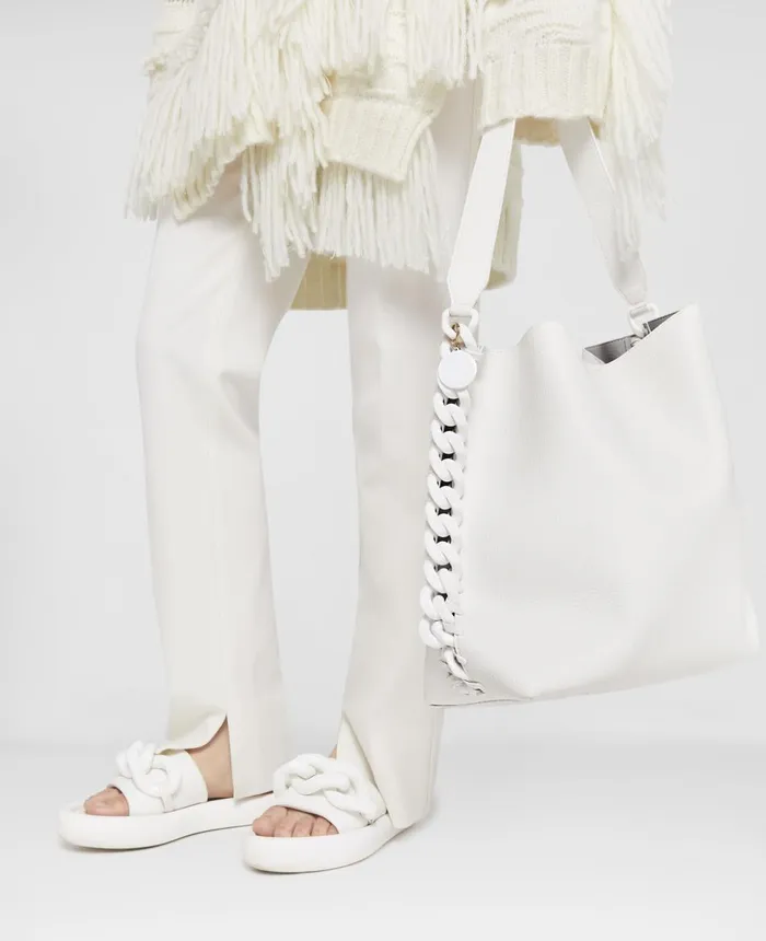 Stella McCartney Chunky Chain Air Slides White Women Flats