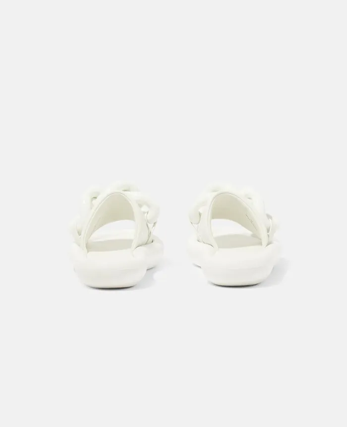 Stella McCartney Chunky Chain Air Slides White Women Flats