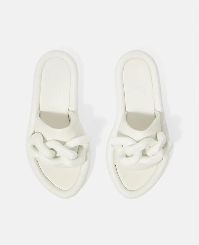 Stella McCartney Chunky Chain Air Slides White Women Flats