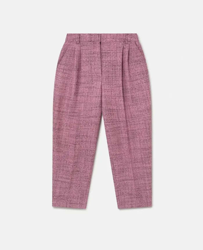 Stella McCartney Cropped Pleated Trousers Pink Women Tailoring