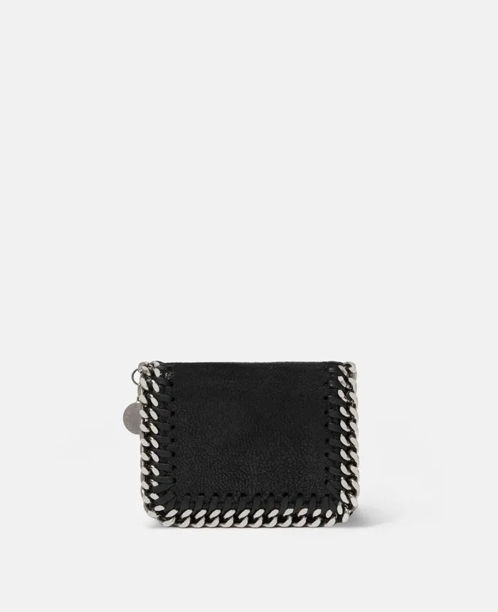 Stella McCartney Falabella TriFold Wallet Black Women Compact Wallets