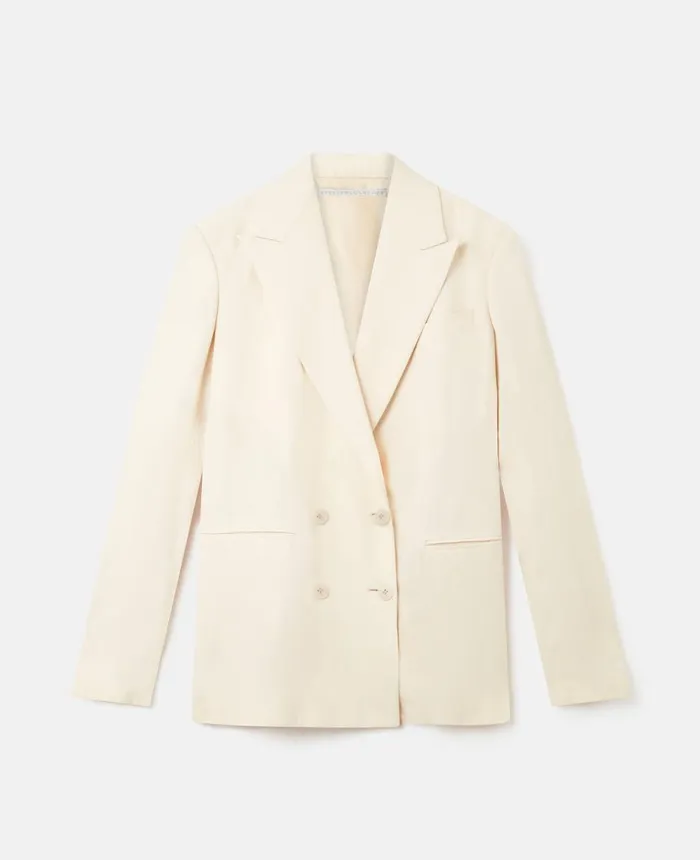 Stella McCartney Fluid Linen DoubleBreasted Blazer Buttermilk Cream Women Tailoring Stella McCartney Fluid Linen DoubleBreasted Blazer Buttermilk Cream Women Tailoring