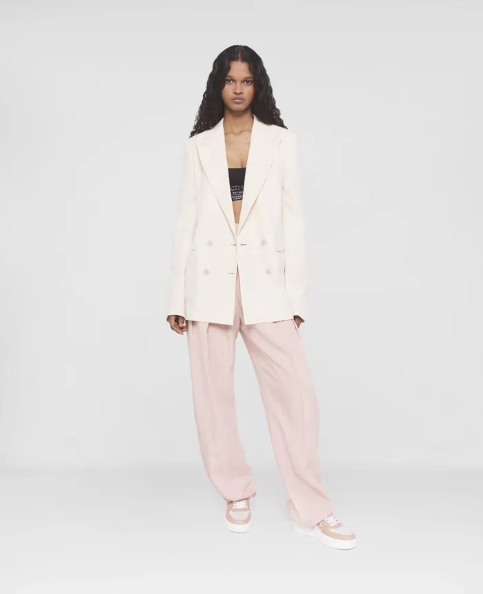 Stella McCartney Fluid Linen DoubleBreasted Blazer Buttermilk Cream Women Tailoring Stella McCartney Fluid Linen DoubleBreasted Blazer Buttermilk Cream Women Tailoring