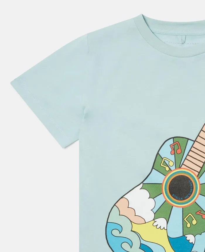Stella McCartney Hippie Guitar Print TShirt Blue Kids TShirts And Sweatshirt Stella McCartney Hippie Guitar Print TShirt Blue Kids TShirts And Sweatshirt