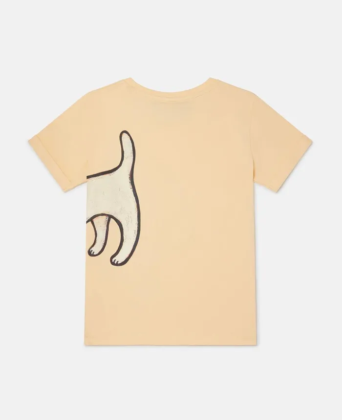 Stella McCartney Lonesome Puppy Motif TShirt Orange Kids TShirts And Tops